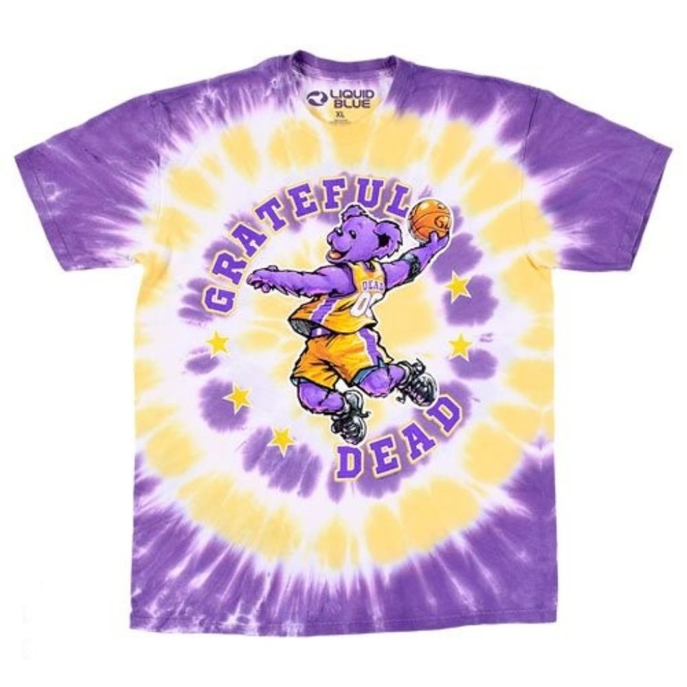 Grateful Dead Hoops Bear Tie-Dye ~ Liquid Blue ~ Choose Your Size ~ Brand New!